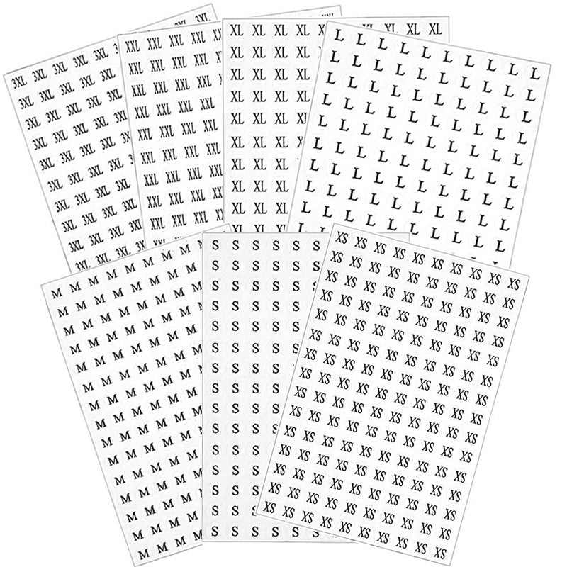 DERAYEE 4200 Pcs Clothing Size Round Stickers, 1/2â€ Labels Sticker White Adhesive Apparel Circle Size Labels 7 Sizes (XS/S/M/L/XL/XXL/XXXL) - Image 4